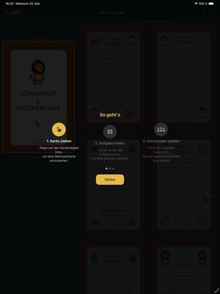 Löwenmut & Mückentanz App iPad – Spielanleitung So geht's